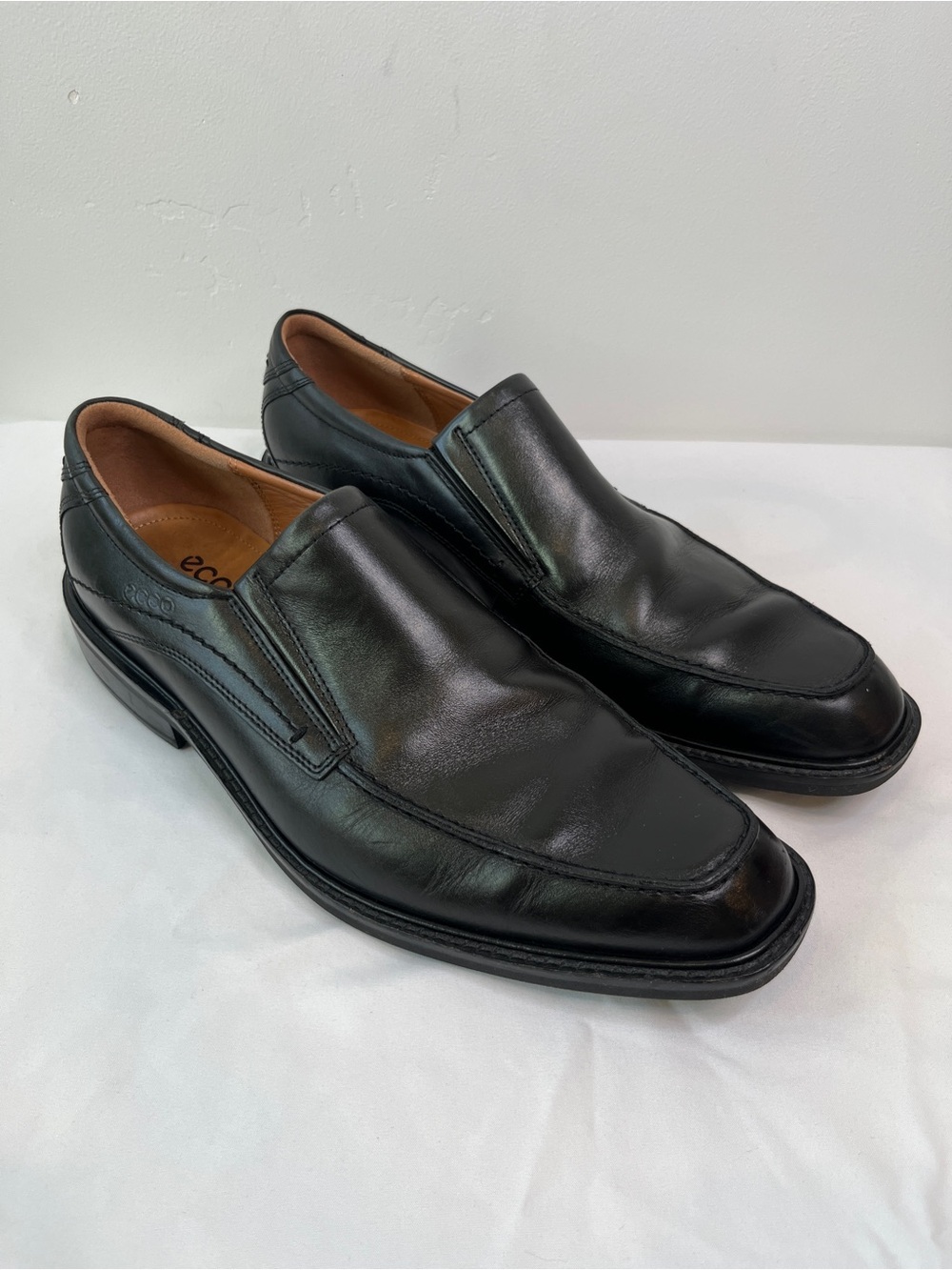 ECCO Windsor 051804 Black Leather Slip On Loafers Mens Size EU 44 US 10-10.5